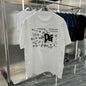 2025 Sommer Neu Herren T-Shirt mit Buchstaben-Print, Trendmarke, reine Baumwolle, Rundhals, Kurzarm Herren Kurzarm