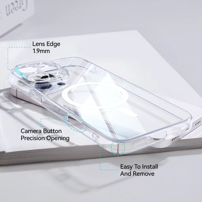 Joyroom Magnetic Case For iPhone 17 16 Pro Max Case Anti Yellow Transparent Cover For iPhone 17 Pro Wireless Charger Thin Cover