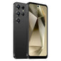 Black smartphone showing front and back on a white background