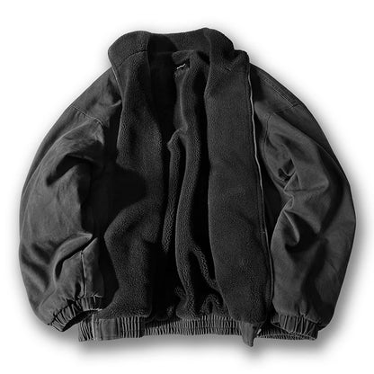Japanische Vintage Polarfleece Jacke Herren Winter Hochwertige Dicke Jacke Koreanische Streetwear Lockeres Paar Trendiger Warmer Mantel Männlich