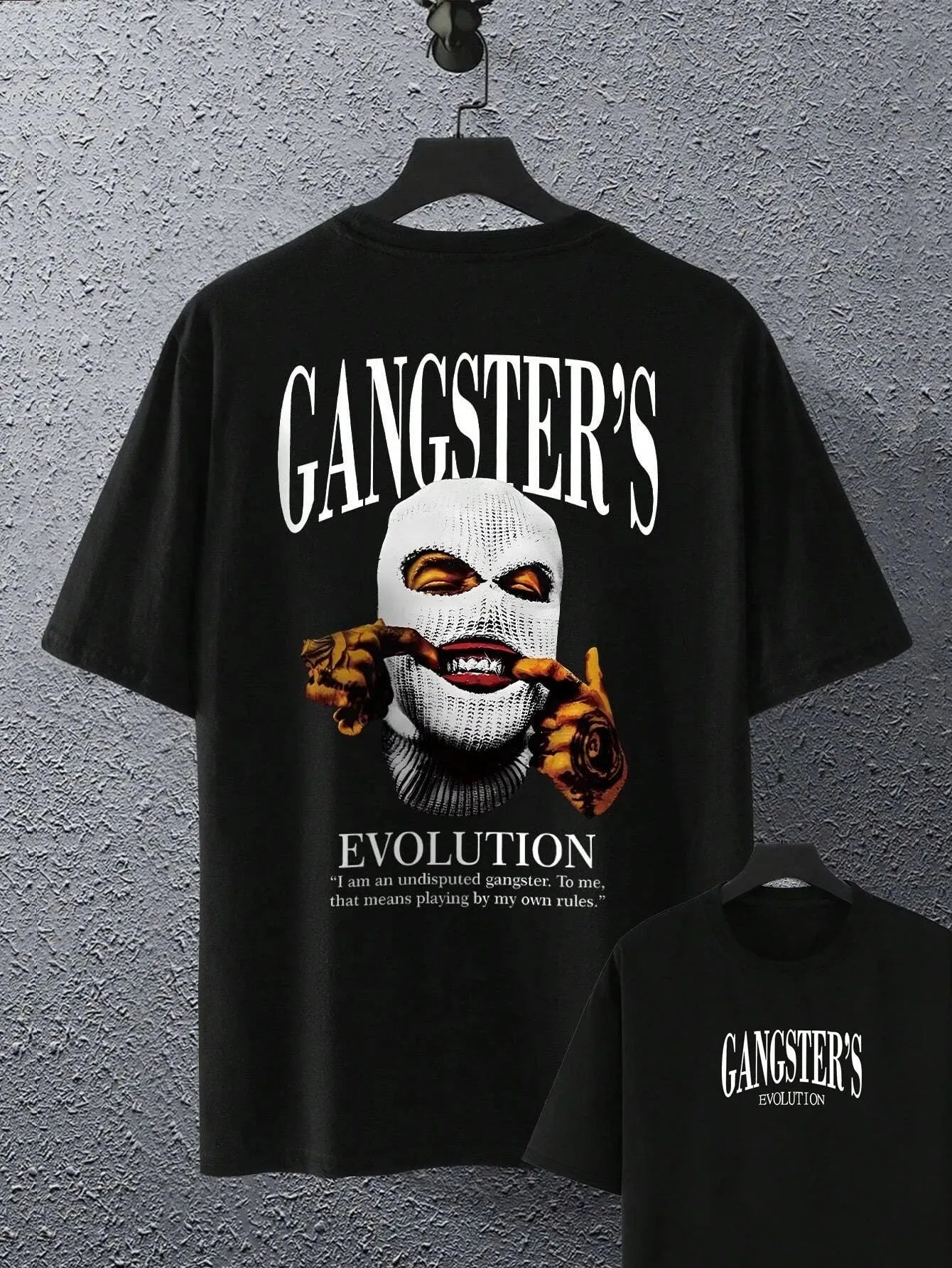 Heiß begehrtes neues Herren T-Shirt mit Porträtmuster, aus Polyester, Hip-Hop, luxuriös, atmungsaktiv, Rundhals, Outdoor, Street Casual Top