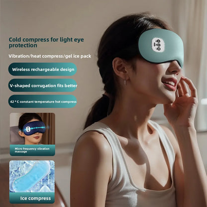 Hot compress massage heating eye mask lunch break shading to relieve eye fatigue intelligent eye protection device adult student