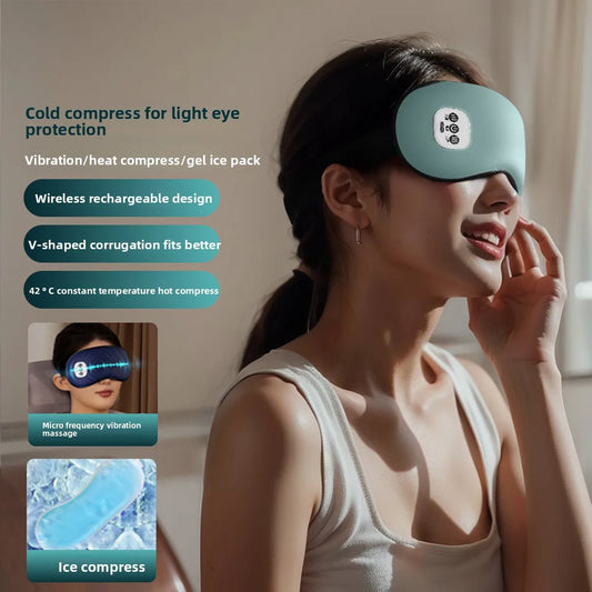 Hot compress massage heating eye mask lunch break shading to relieve eye fatigue intelligent eye protection device adult student