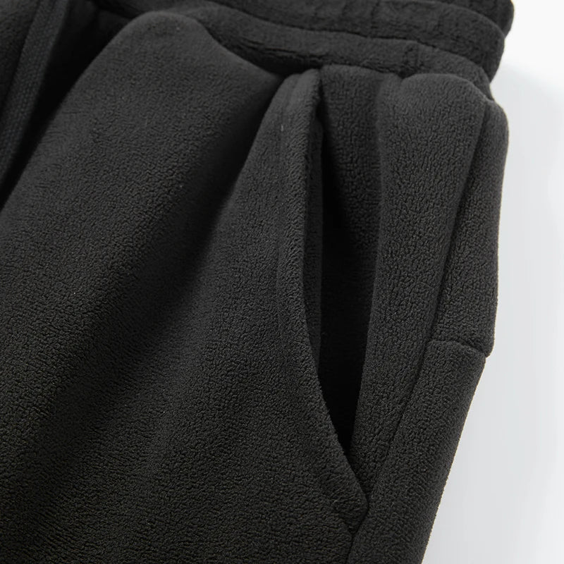 YJKVUR Unisex 2025 Winter New Oversize Pants Men Women Warm Fleece Liner Drawstring Trousers Casual Comfortable Gym Sweatpants