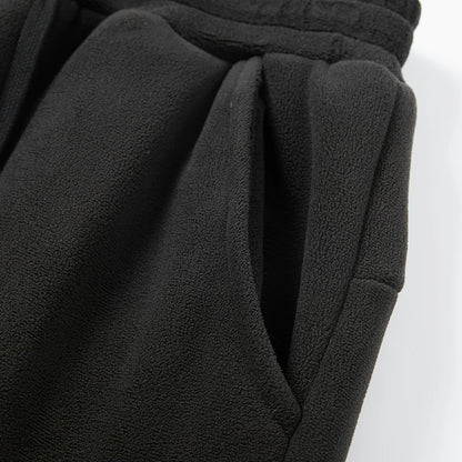 YJKVUR Unisex 2025 Winter New Oversize Pants Men Women Warm Fleece Liner Drawstring Trousers Casual Comfortable Gym Sweatpants
