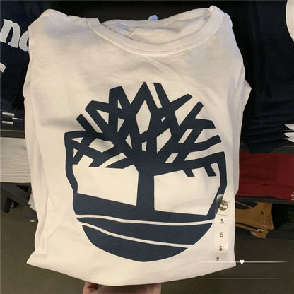 2025 Neue heiße Mode Sommer Herren Outdoor Klassisches Baumwoll bedrucktes Freizeit Multifunktions T-Shirt mit Baum-Logo und einfacher Passform