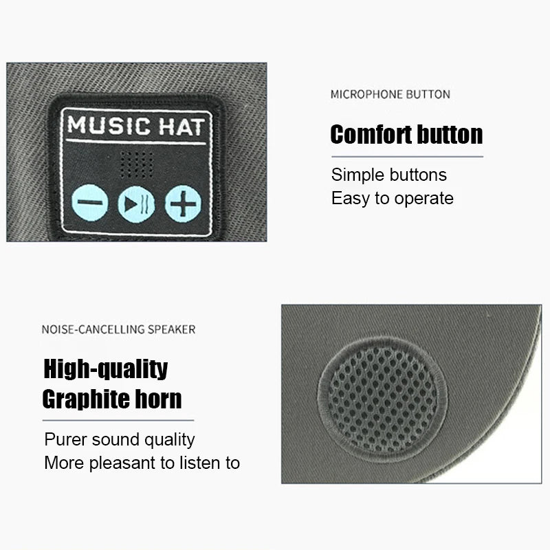 Bluetooth Baseball Cap with Built-In Speakers & Mic