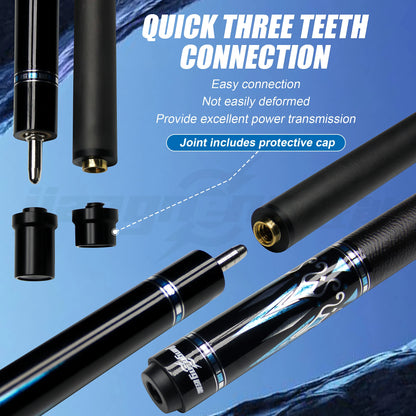 Professional-grade Carbon Fiber Uni-Loc Pool Cue 12.5 mm Multi-Layer Leather Tip Precise Force Transmission