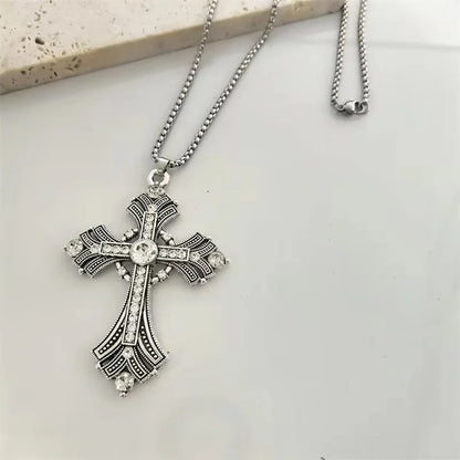 European And American Fashion Personality Retro Gothic Cross Necklace For Men And Women Street Hip-Hop Trendsetters Versatile Pe