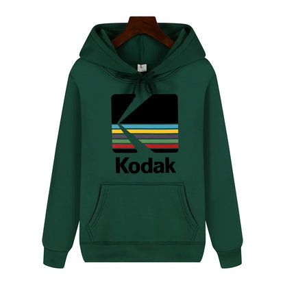 Kodak Brand Fashion Retro Y2K Print Autumn and Winter Men Sports Hoodie Outdoor Casual Casual Comfortable Street Jacket Clothing