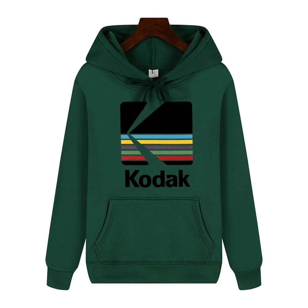 Kodak Brand Fashion Retro Y2K Print Autumn and Winter Men Sports Hoodie Outdoor Casual Casual Comfortable Street Jacket Clothing