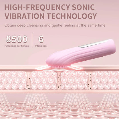 Sonic Wasserdichte Gesichtsreinigungsbürste Wiederaufladbarer Scrubber Exfoliierender Vibrations-Tiefenreinigungs-Gesichtsreiniger Hautpflegewerkzeug