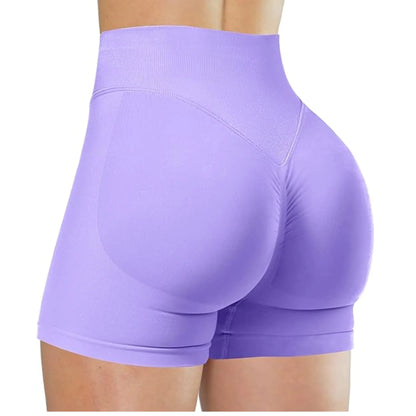 Women's Summer High Waist Yoga Shorts | Solid Color Running Fitness