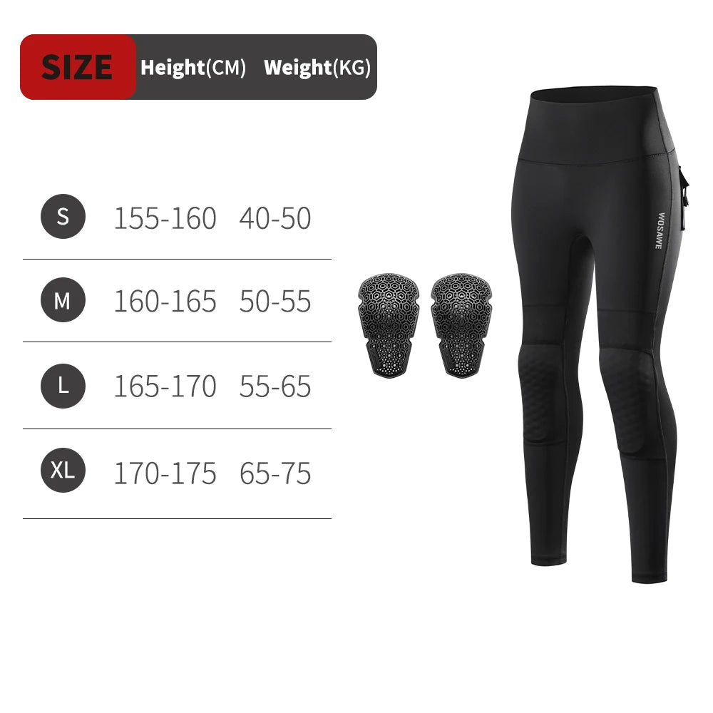 WOSAWE Women Motorcycle Trousers Slim Fit High-waisted Elastic Women's Riding Pants Soft Comfortable With CE Protection Gears
