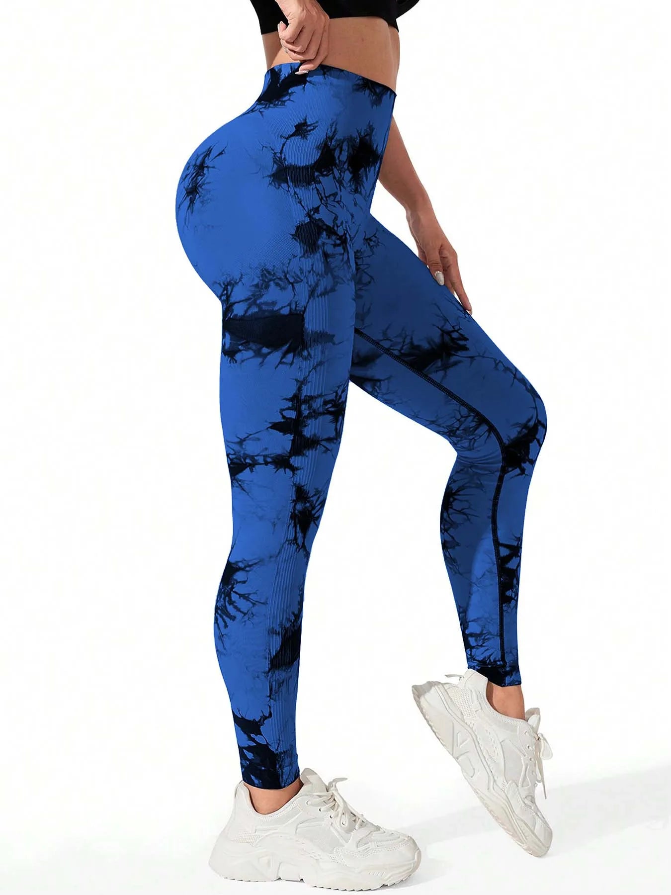 Damen High Waist Nahtlose Leggings – Tie-Dye Yoga-Hose, blickdicht, Fitness- & Workout-Tights