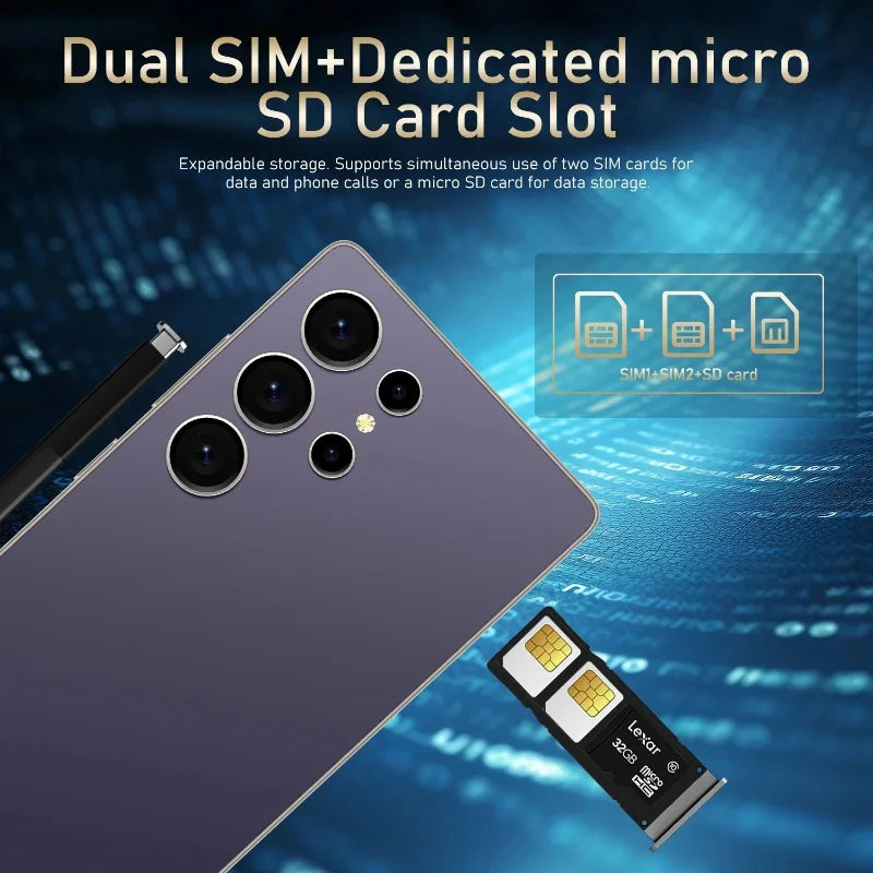 Global Vision S25 Ultra Smartphone 5G Android 12 8GB RAM 512GB ROM 6,8 Zoll Telefon 1920x1080HD 24+48MP 4 5G Netzwerk Mobiltelefone