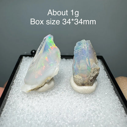 Ethiopia Opal Gem Mineral Specimen – 34x34mm Box