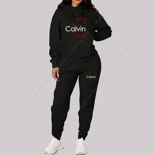 Ladies 2-Piece Tracksuit Set – Hoodie Sweatpants