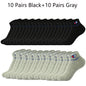 5/10/20 Paar Herren Knöchelsocken Baumwolle Klassische Markenmode Schwarz-Weiße Socken Atmungsaktive Mesh Sportsocken für den Sommer