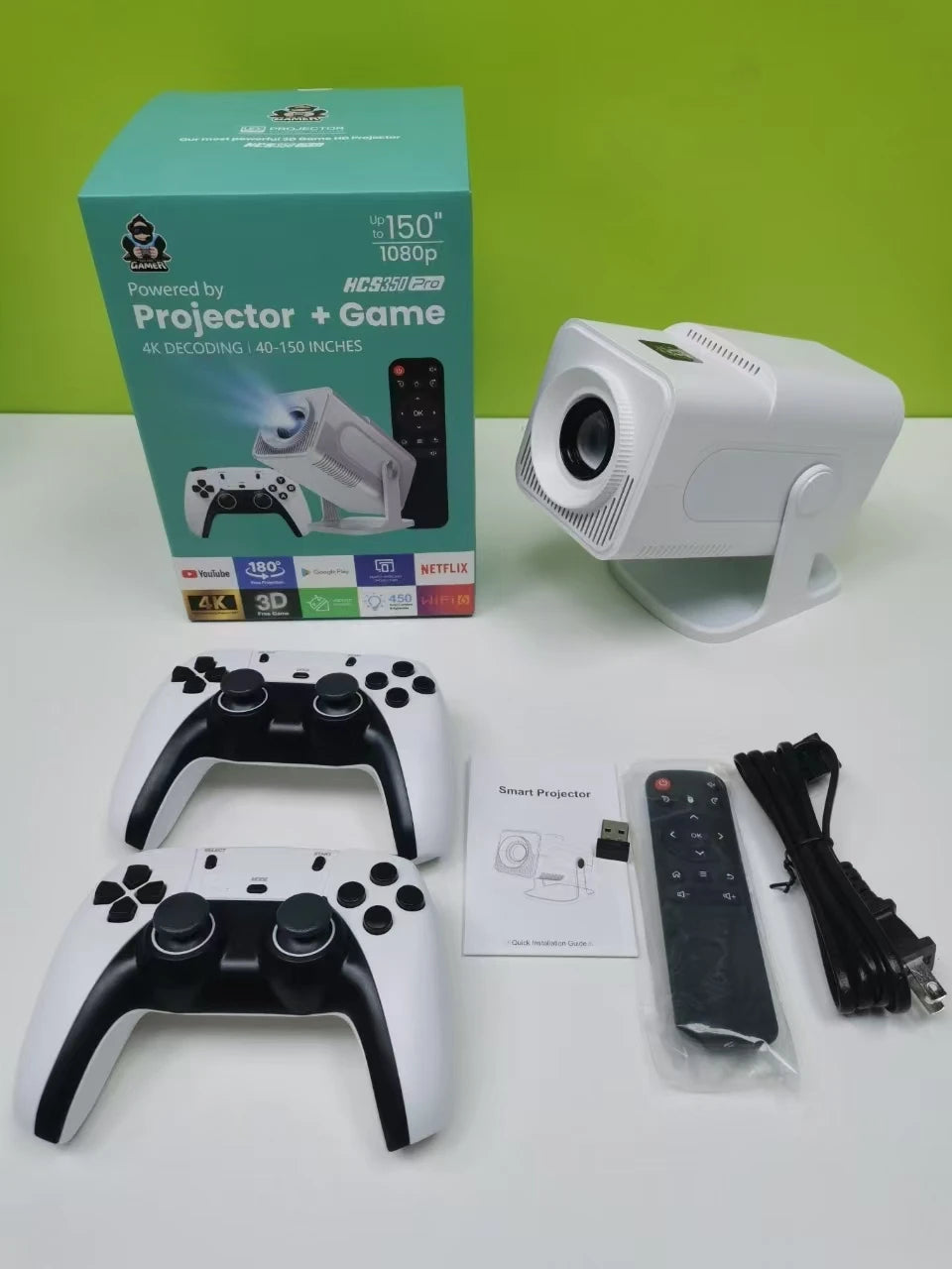 HCS350 Pro Retro Video Game Consoles Quad Core Android12 System Portable Intelligent Projector 720p ARM Cortex-A53 Game Consoles