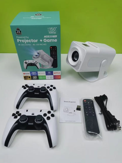 HCS350 Pro Retro Video Game Consoles Quad Core Android12 System Portable Intelligent Projector 720p ARM Cortex-A53 Game Consoles