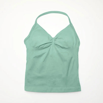 NCLAGEN Impact Longline Trägertop Sport Yoga Weste Damen Fitness Tank Top Gym Schöner offener Rücken BH Laufen Workout Neckholder