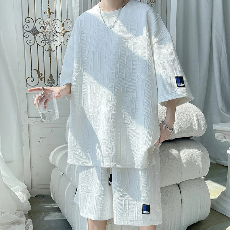 Casual Short Sleeve T-Shirt And Shorts Sports