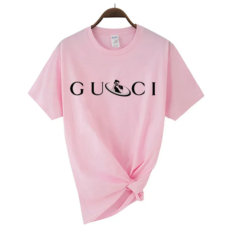 Hochwertiges Damen-T-Shirt mit Buchstaben-Print, lässige Bluse, Oberteile, Sommer, klassischer Stil, Kurzarm, Damen, Harajuku, Y2K-Tee