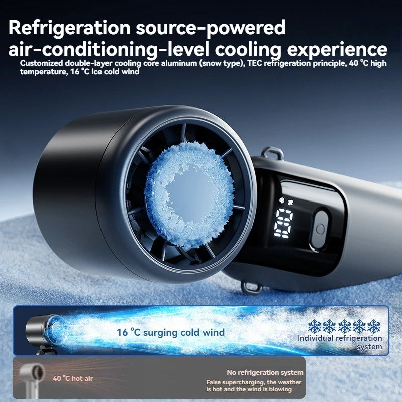 JPNPL Folding Handheld Fan with Hanging Ice Pack