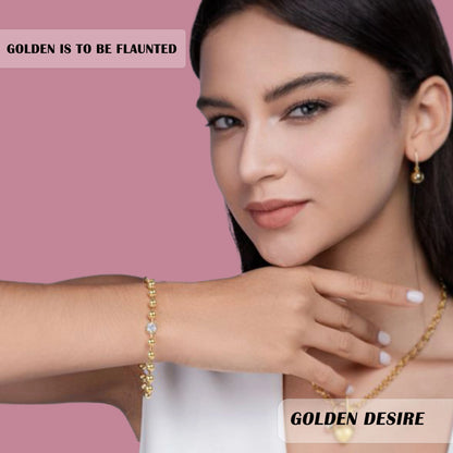 Funkelndes Moissanit-Akzent mit 1 Karat – Zeitloses Eleganz-Kugelarmband – 18K vergoldetes 925er Silber