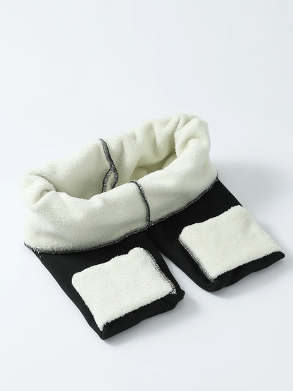 Damen Leggings mit hohem Bund, Fleece-gefüttert, dick, weich, bauchkontrollierend, Workout, Running, Yoga, Thermohose für kalte Winter