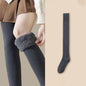 New Winter Women's Fleece-Lined Over-the-Knee Socks Thickened Warm Thigh-High Socks Solid Color Leg Warmers Boot Cuff Long Socks