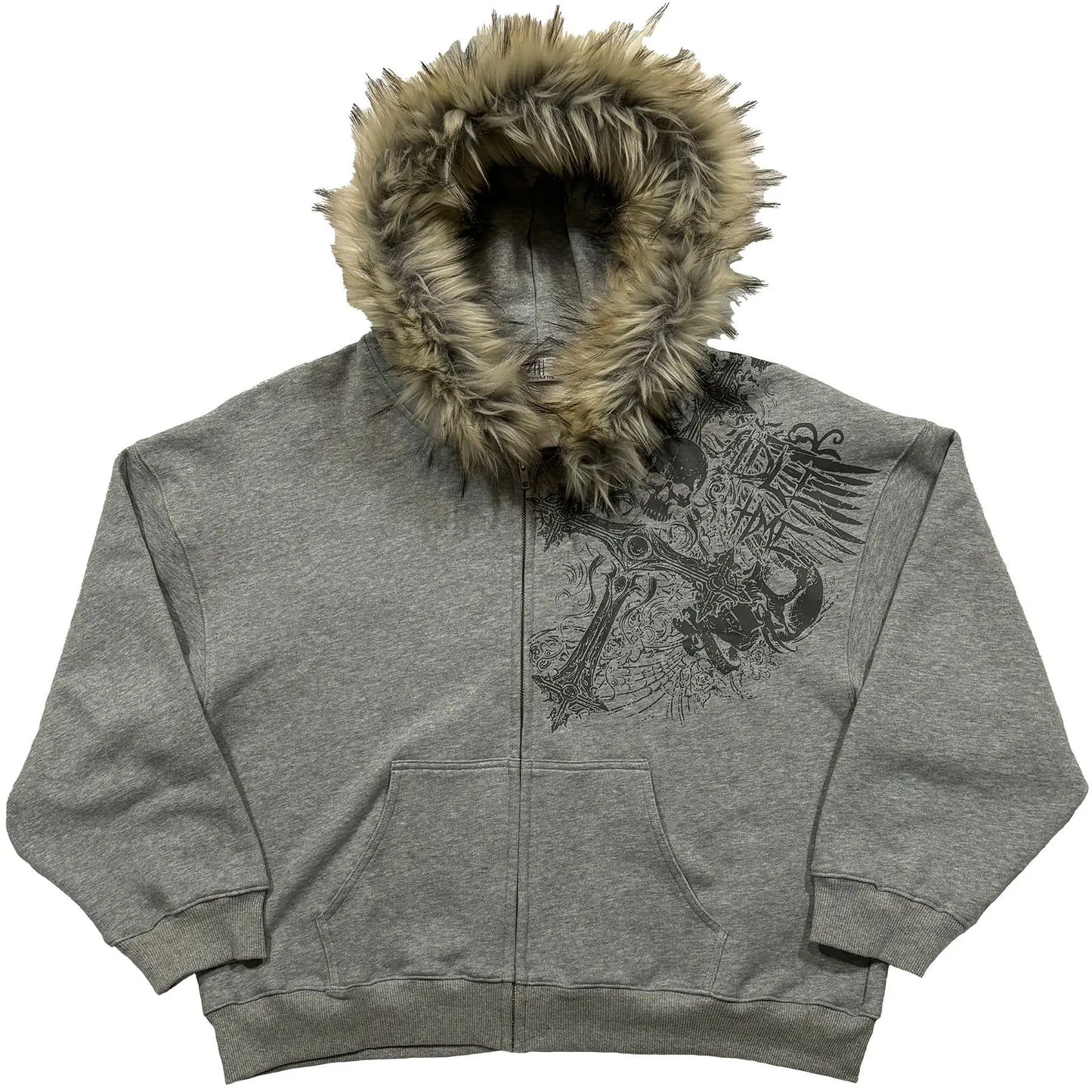 Europese en Amerikaanse stijl cross-border jack met gedrukte letters en ruwe randen casual los sweatshirt met capuchon Harajuku