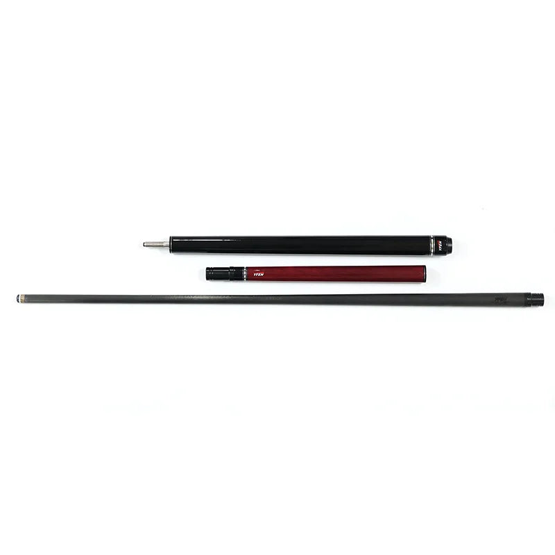 Two pool cues on a white background