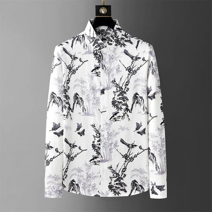 Men's Luxury Print Long Sleeve Casual Shirt