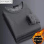 Winter Men's Thickening Velvet Warm Tops Men's Winter Long-sleeved Thermal Underwer Male Round Neck Fashion T-shirt M-5XL