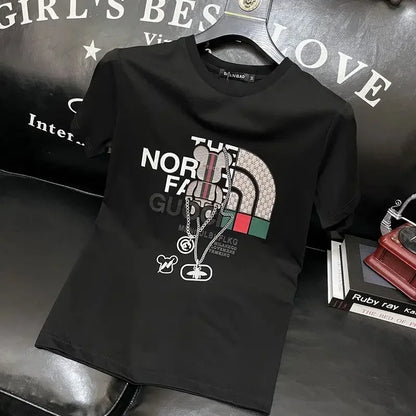 Europäische Station 2025 Sommer Trend Marke Buchstaben Druck Herren Rundhals Kurzarm T-Shirt Herren Mode High-End Top