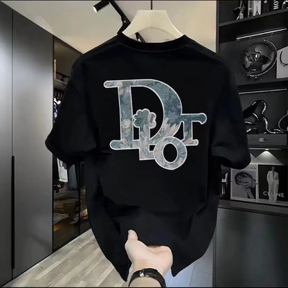 Fashion Luxury Brand 2025 Summer New Designer Print Pattern Pure Cotton High-quality Casual Sports Harajuku Unisex Plus Size
