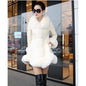 Women Faux Fur Fox Mid Length Coats Jackets Thick Warm Coat Y2k Streetwear Jacket Elegant Work Outerwear Autumn Winter 2025
