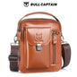 BULLCAPTAIN Herren Umhängetasche aus echtem Leder, lässige Alltagstasche, Schultertasche für Arbeit oder Reisen, Umhängetasche, sichere Reisetasche