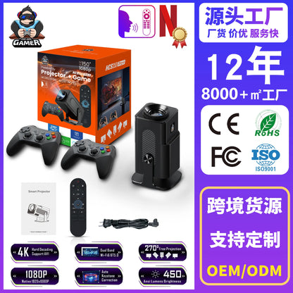 HCS350PRO plus 3D HD portable  Retro video game consoles projector smoothly without buffering for Android WIFI6 dual system game