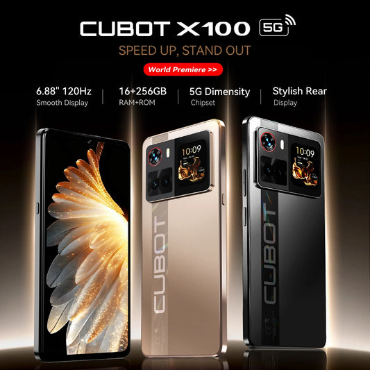 Cubot X100 5G Android 15 Phone 16GB 256GB 64MP