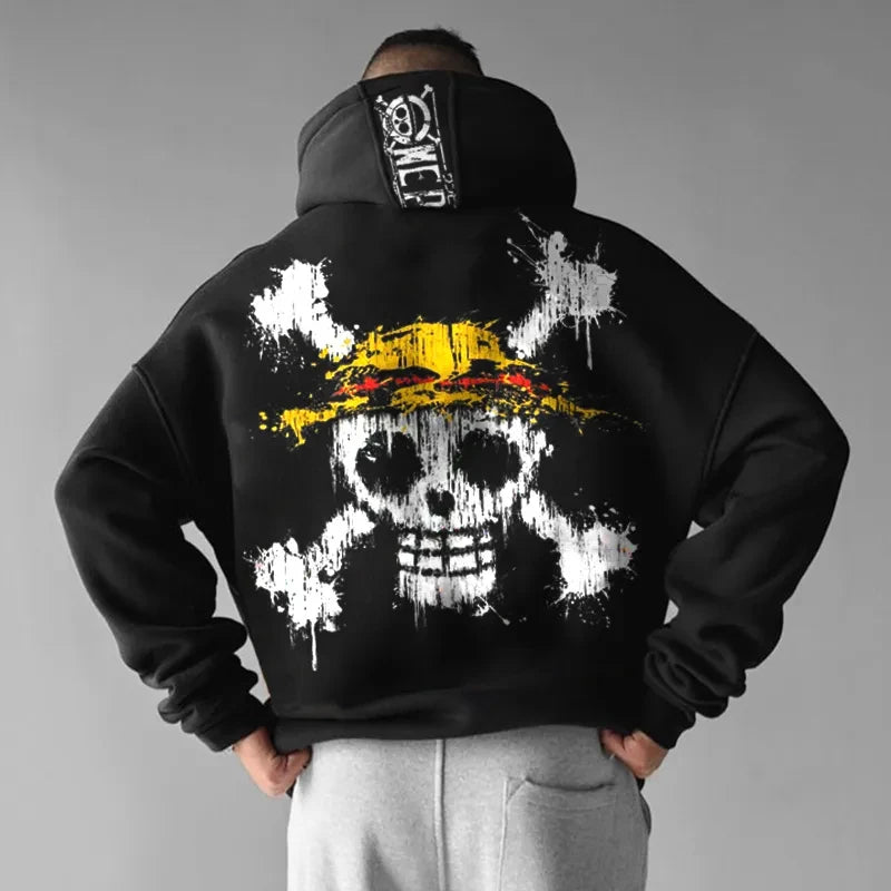 25 A best-selling men's pure cotton sweatshirt in collaboration with the Japanese anime One Piece for daily commuting and sports