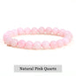 JD Natural Stone Beads Bracelet Amethyst Tiger Eye Crystal Quartz Agate Gem Beads Bangles Women Men Reiki Healling Jewelry Gift