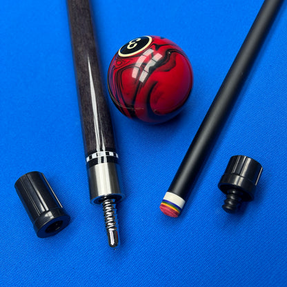 Pro Pool Cue Lizard Grip Rainbow Tip Stainless Joint