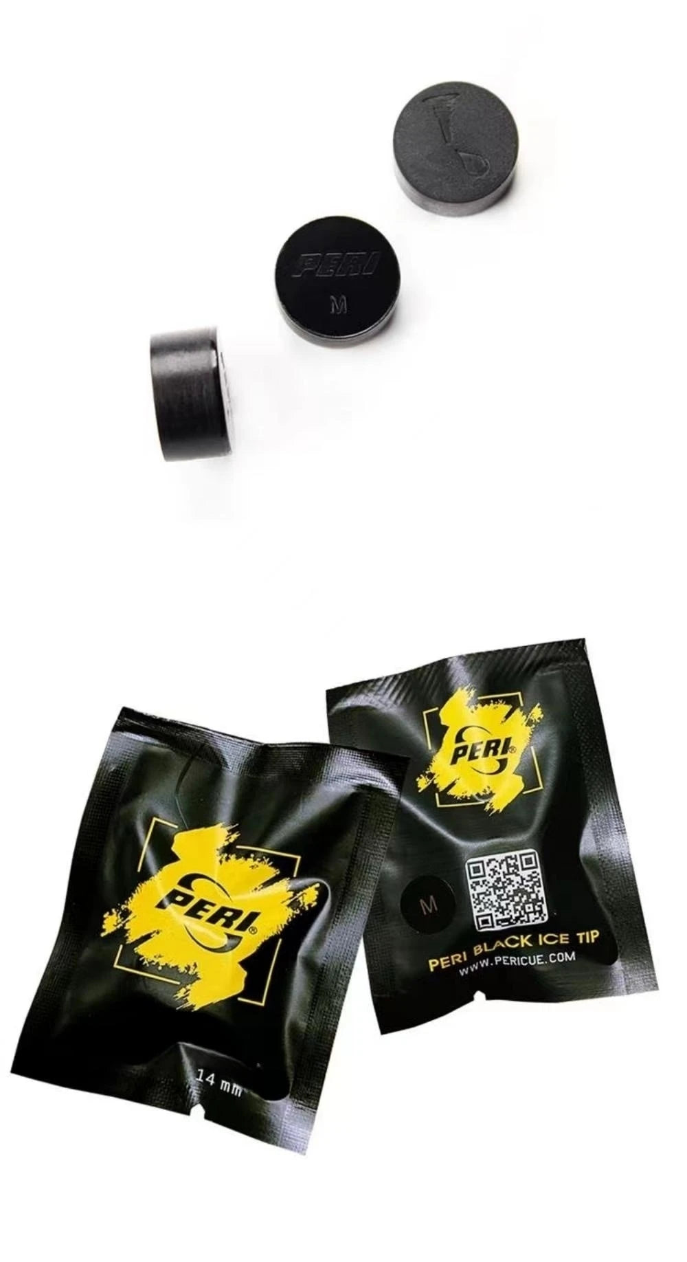 PERI Professional Black ICE Billard Queue-Spitze 14mm-Härte S/M/H