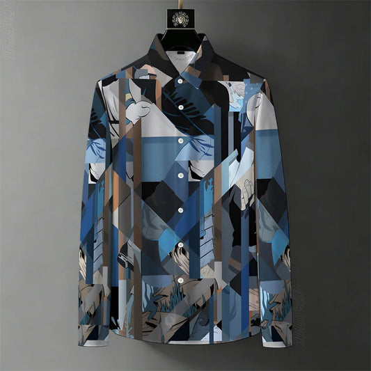 Patterned shirt on a gray background