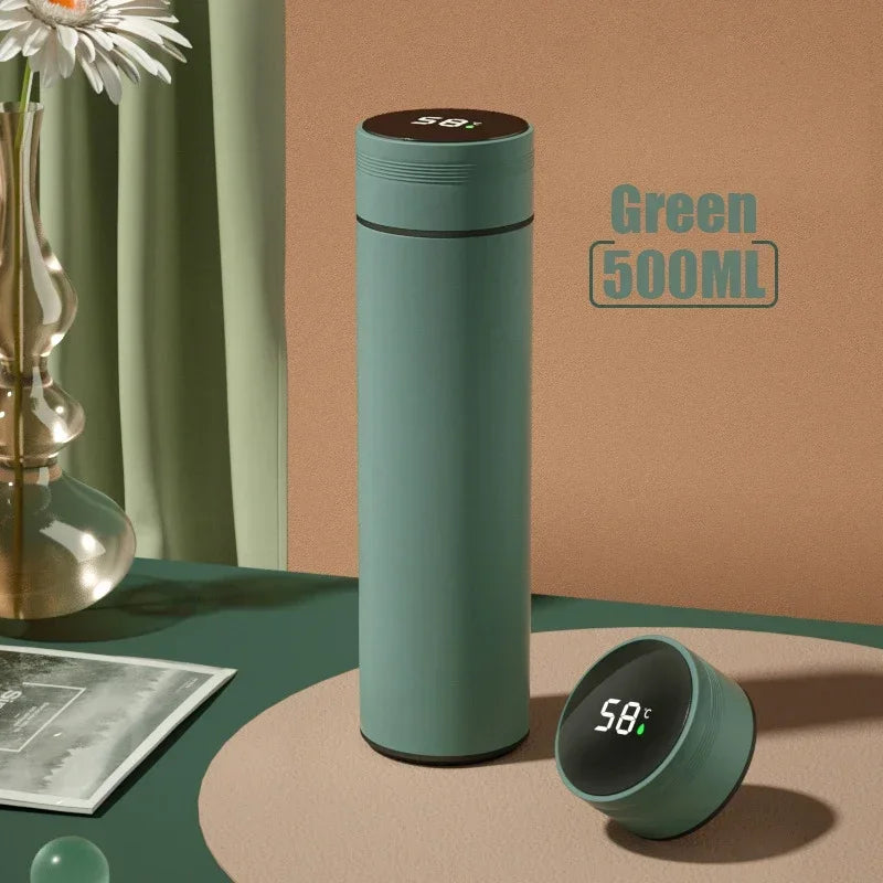 500ML Temperaturanzeige Thermosflasche Edelstahl Unterteilte Thermoskanne Outdoor Vakuumisolierter Becher Vatertagsgeschenk