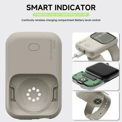 Portable Wireless Charger 1200mAh Spare Battery Powerbank Device For Apple Watch8 7 6 5 4 SE Ultra for iWatch Fast Charging case