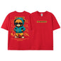 Cotton Fashion Bear Pattern Printed Men Women T Shirt Hip Hop Loose Tops Breathable Comfortable Casual Oversized Couple Clothing